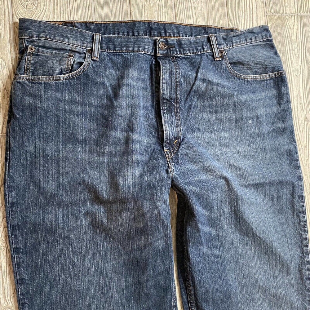 Levis 550 Relaxed Fit Jeans Mens 46x30 Med Wash 100% Cotton *1 Belt Loop Missing
